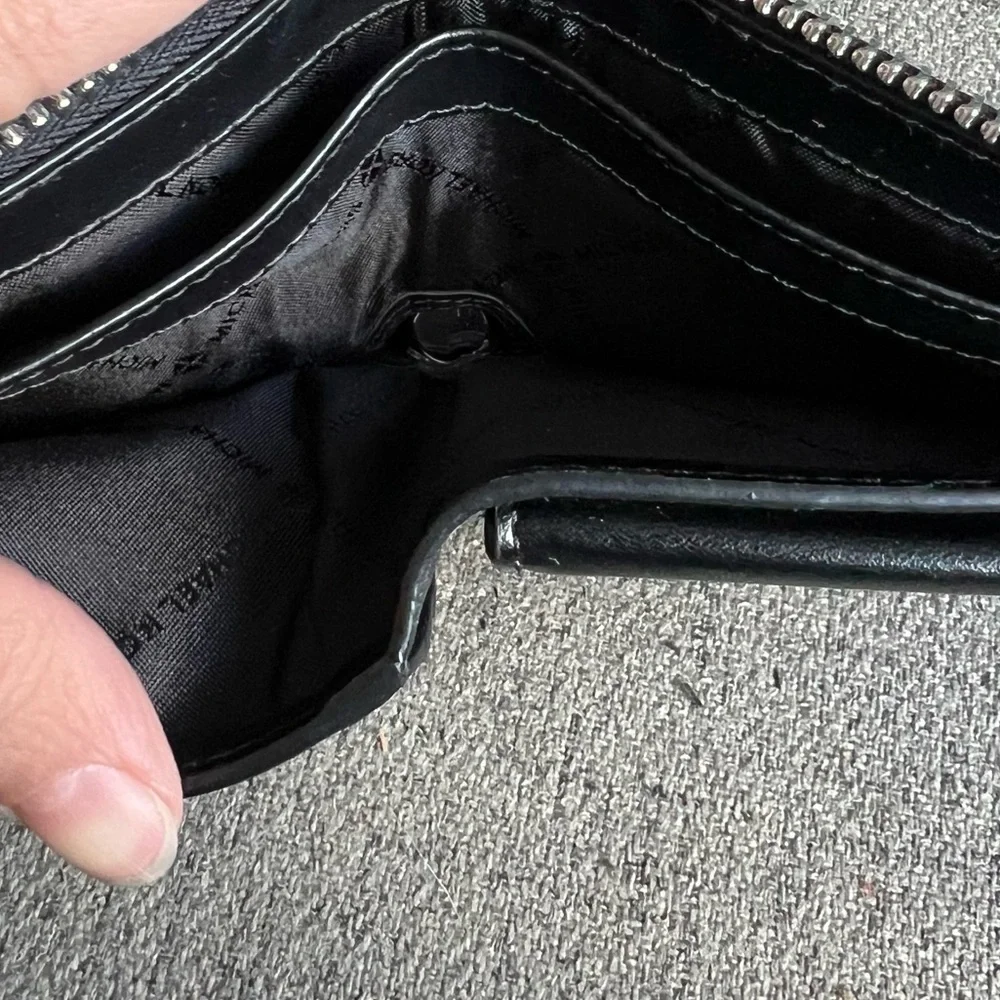 Michael Kors Black Monogram Zippy Bifold Wallet